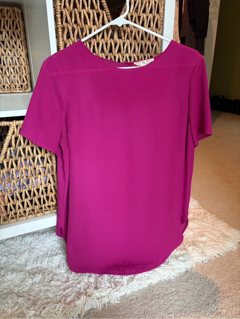 Pink Rose Short Sleeve Blouse